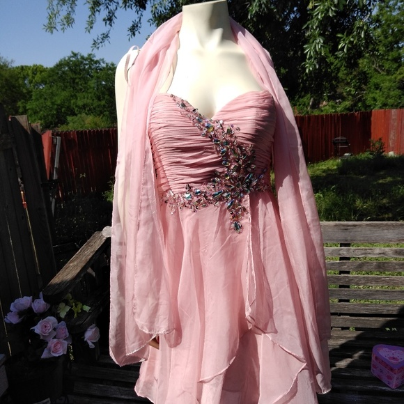 Prom May queen couture USA pink dress - Picture 2 of 8